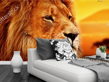 Vlastné foto tapety Afrike leva za obývacia izba gauč TV nastavenie stenu, vinylové wallpaperpapel de parede