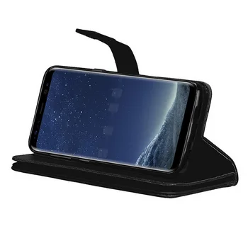 LANCASE Pre Samsung Galaxy S8 Prípade 9 Kreditnú Kartu Ročníka, Peňaženky, Kožené Coque Pre Samsung S8 Plus puzdro Crazy Horse