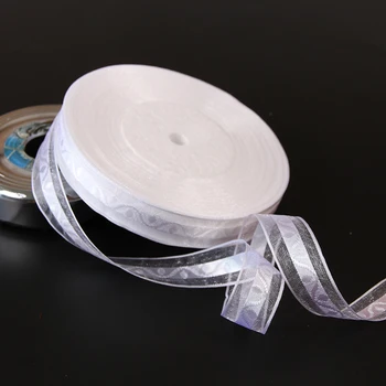 Biela farba 20 mm štítky na jacquardove organza pásky farebné pekná séria darček zábal pásky