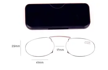 WEARKAPER Black Frameless Mini Okuliare na Čítanie Ženy Muži Klip Nos Kolo TR90 Okuliare Peňaženky, Okuliare Diopter 1.5 2.0 2.5
