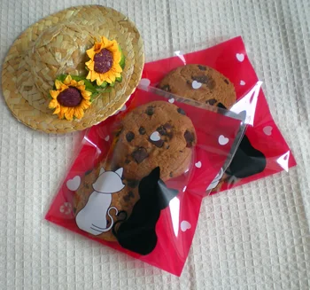 100ks Krásna Mačka Party Cookies Sušienky Tašky samolepiaci Svadobný Celofánu Taška Tortu Candy Darčekové Tašky