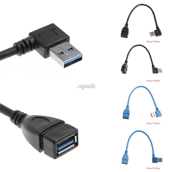 1Pc USB 3.0 Pravý / Ľavý Uhol 90 Stupňov, Predlžovací Kábel Mužov a Žien Adaptér Kábel USB Káble Z07 Kvapka loď