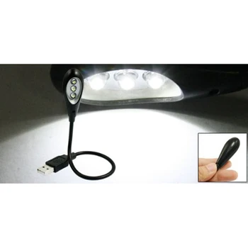 TOYL Black Shell Flexibilné Gooseneck Biela 3 LED USB Svetlo Lampy