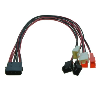 IDE Muž Port 1 až 6 spôsobov, ako 4Pin Ventilátor Muž Kábel Molex D konektor na 4 Pin / 3Pin chladiča Y Splitter 5V 7V ventilátor 12V Napájacieho Kábla