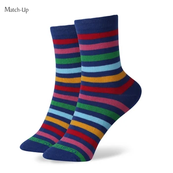 Match-Up Doprava Zadarmo česanej bavlny značky dievčatá ponožky ženy ponožky,farebné študent ponožky