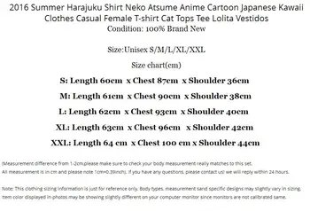Letné Harajuku Tričko Neko Atsume Anime, Komiksu, Japonskej Kawaii Oblečenie Bežné Ženské T-shirt Mačka Topy Tee Lolita Vestidos