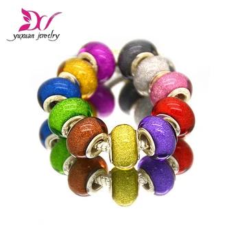 11 Snivé farby Kolo Plastové Živice, Akrylové Korálky Charms Veľký Otvor pre aodora Európskej DIY Šperky Náramok Náramok berloque