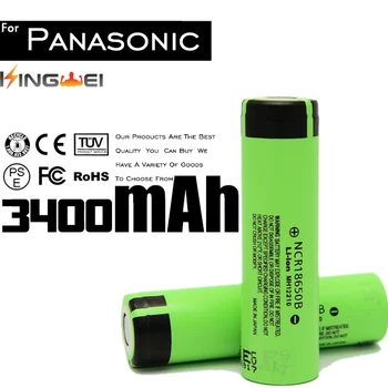 Nová Značka KingWei Pôvodné 2KS Rechargeable18650 Batérie 3400mAh 3,7 v Li-ion batéria Pre Panasonic NCR18650B