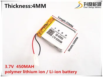 10pcs [SD] 3,7 V,450mAH,[403035] Polymer lithium ion / Li-ion batéria pre HRAČKA,POWER BANKY,GPS,mp3,mp4,mobilný telefón,reproduktor