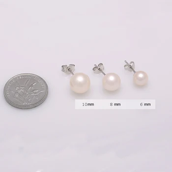 LNRRABC 6/8/10 mm jedny Roztomilý Simulované Pearl Piercing Klincami Biela Guľa Charms Stud Náušnice Pre Ženy, Svadby, Módne Šperky
