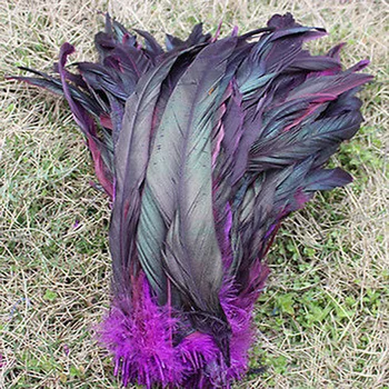 Veľkoobchod 100ks/veľa prírodných fialová Krásne Kohút perie 30 - 35 cm 12 -14Inch