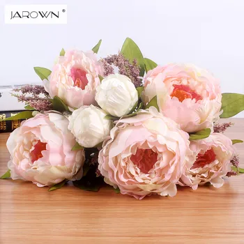 JAROWN 7 Hláv/Veľa Nového.Hodváb / Simulácia / Umelý kvet Pivónia kvetinové kytice pre svadobné tabuľka príslušenstvo domáce dekorácie