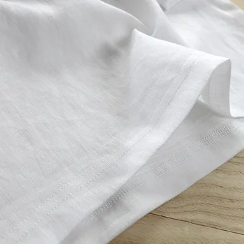 Španielsko štýl nového príchodu leta, krátky rukáv biele prádlo t shirt mužov značky módne jednoduché muži t-shirt bežné pevné mužské tričko
