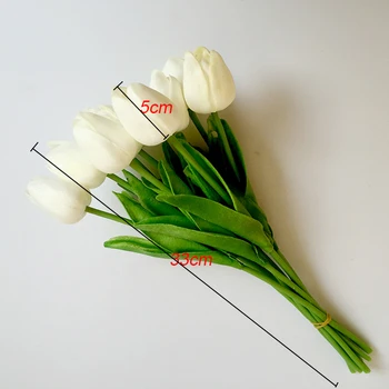 6pcs/veľa Umelé Kvety PU Tulipány Umelé Kytice Skutočný Dotyk Kvety pre Domáce Svadobné Dekoratívne Kvety