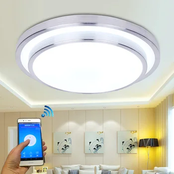 Jiawen LED Wifi Bezdrôtové stropné osvetlenie 15W hliníkové+Acryl vnútorné osvetlenie s Aplikáciu Diaľkové Ovládanie, AC 100-240V