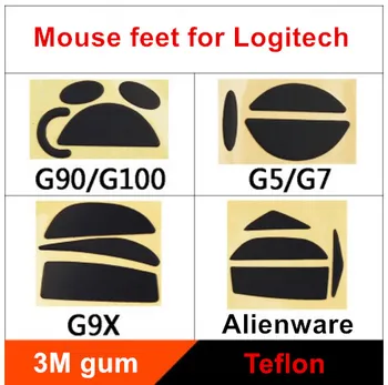 2 sady/pack teflón myši korčule myši nohy pre Logitech G90/G100 G9/G9X G5/G7 Hrúbka je 0,6 mm