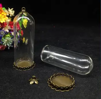 5 ks 50*18 mm bell trubice sklo svete dvojité čipky zásobník korálky spp sklenenej fľaštičke prívesok sklenený kryt dome pohárov váza náhrdelník plavidlá darček