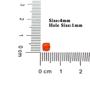 Pôvodné Frice 80g/veľa 4mm transparentné Orange Sklo Voľné Dištančné Osiva Korálky pre Plavidlá typu 