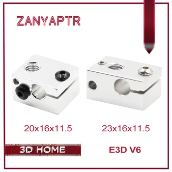 ZANYAPTR - 1Pcs Reprap 3D Tlačiarne Vytláčacie V6 Hliníkové Kúrenie Blokovať Všetky-Kovové Vytláčacie Pre HotEnd 20x16x11.5mm 23x16x11.5
