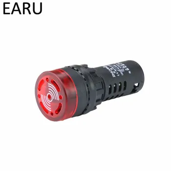 1pc AD16-22SM 12V 24V 110V 220V 380V 22mm Flash Signálneho Svetla Červené LED Aktívne Bzučiak Pípne Alarm, Indikátor Červená Zelená Žltá Čierna