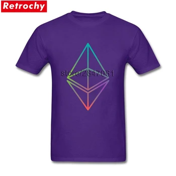 Najnovšie Swag T Shirt Ethereum Rainbow Mužov 1980 Štýl Tee Tričko Homme Zákazku T-tričko Krátke Rukávy O-krku