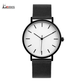Enmex cool štýl mužov náramkové hodinky Stručný móde jednoduchý štýlový nehrdzavejúcej ocele kapela jednoduché stručný tvár quartz hodiny módne hodinky