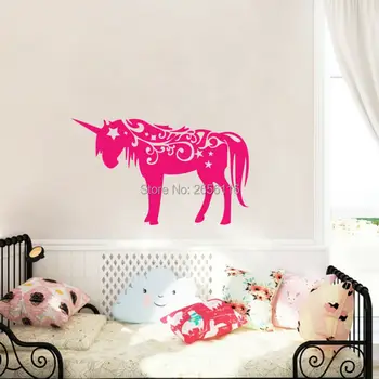 Unicorn Kôň Stenu Odtlačkový Home Art Vyrezávané Nálepky Umenie Vinyl na Stenu Plagát pre Predškolské Deti Spálne