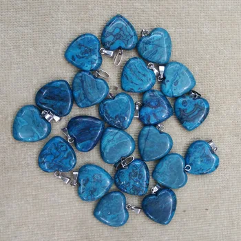 2017 módne Kvalitné modrá onyx srdce kúzlo prívesky pre šperky, takže doprava zadarmo Veľkoobchod 50pcs/veľa doprava zadarmo