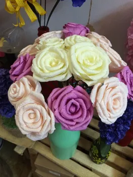 23 farba ratanu Kvety ruže papierové kvety ručne maerials Diy paper art spotrebný materiál na Vyučovanie Kvety dekorácie papier