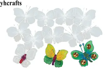 12PCS/VEĽA.Farba nedokončené hodváb motýľ ozdoby Domáce dekorácie Materskej škole umenia a remesiel Skoro vzdelávacie kreatívne HOBBY