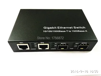 10/100/1000M, Štyri RJ45 dve SFP Porty Ethernet Optického Vlákna Prepínač G1000-2FX/4TX-SFP 2 vlákniny portsgiga sfp vlákniny media konvertor