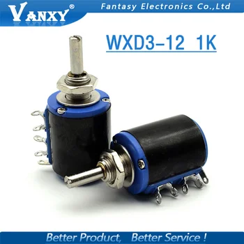 2 KS WXD3-12 1W 1K ohm WXD3-12-1W 5 krúžok multi-kruh presnosť drôt-rany potenciometer