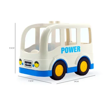Mini Auto, autobus vrtuľník Cartoon rovine Veľké veľkosti Stavebných Blokov Originálne príslušenstvo Vozidla HOBBY Hračky Kompatibilné Duplo Tehly Sady