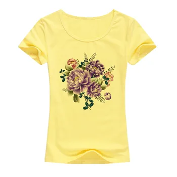 Pivónia kvet t shirt ženy krásne módne diela letné štýl kvalitné tričko značky topy Žena A84