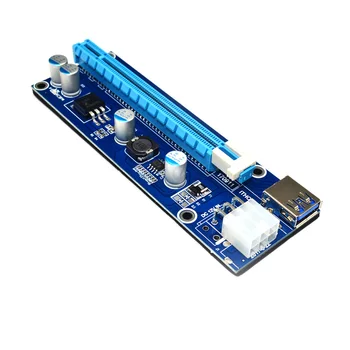 Stúpacie 008C Dve LED PCI-E Extender PCI-E Stúpačky PCI Express 1X až 16X Kábel USB 3.0, SATA, aby 6Pin Energie Pre Antminer Banské Banské