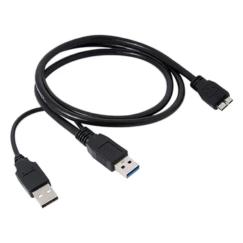 Black Dual na Micro-B USB 3.0 Y Kábel pre Sumsang Galaxy S5 Poznámka 3 USB HUB