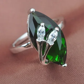 Štedré Zeleného Kameňa Pečiatkou Striebra Pre Ženy Šperky Prstene Doprava Zadarmo Veľkosti 6 7 8 9 SA010
