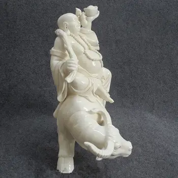 33 dehua porcelánu smeje Buddha koni krava prosperujúce podnikanie tekvica sôch, porcelánu remesiel rodinné Vianočné ozdoby