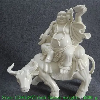 33 dehua porcelánu smeje Buddha koni krava prosperujúce podnikanie tekvica sôch, porcelánu remesiel rodinné Vianočné ozdoby