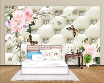 Beibehang Vlastné 3d tapeta Európskej mäkká taška kvety, luxusná obývacia izba, spálňa pozadí dekorácie 3D tapety