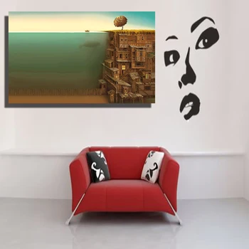 QKART Stromy Dreva Ryby Surrealizmus umelecké Diela pod vodou Olej Maľovanie na Plátno, Tlač obrazov na Stenu pre Obývacej Izbe plagáty a výtlačky