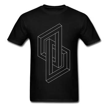 3D Abstraktný Tvar Posvätná Geometria T Shirt Mens Plný Bavlny Najvyššej Kvality Tlače T-Shirt Pre Študentov Jednoduchý Štýl Tee Košele