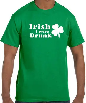 St Patricks Day Írsky som bol Opitý tričko Tričko Bavlnené tričko Krátky Rukáv Top Tees Ďalšie Veľkosti a Farby-A344