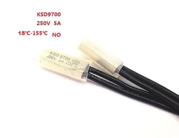5 KS KSD9700 250V 5A Bimetal Disk Teplotný Spínač N/O Termostatu Tepelnej Chránič 15~35 140~150 stupňov celzia