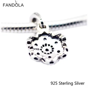 925 Sterling Silver Šperky Crystallised Kvetinový Náhrdelník Prívesok Pôvodné Kúzlo Korálky Hodí Fandola Náramky CKK