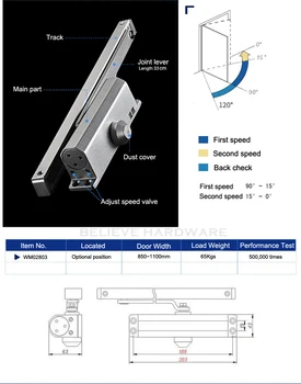 Hydraulické Nárazníkový Dvere Bližšie k Dispozícii Pre Drevené/Kovové Dvere Striebornej Farbe 65 Kg nosnosť WM02803