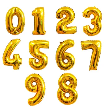 32inch Zlato, Striebro Číslo Fóliové Balóniky Miestne vzduchu Balónikov blahoželáme k Narodeninám, Svadobné Dekorácie List balón Prípade Party Dodávky