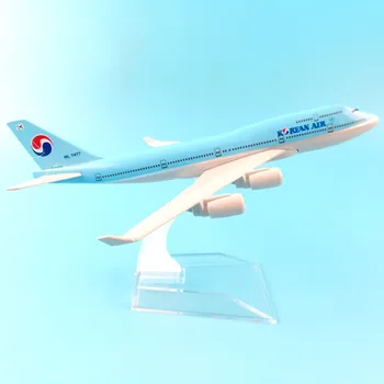 16 cm Zliatiny Kovov Lietadlo Model Korean Air 747 Airlines Lietadiel Airbus Boeing747 Dýchacích ciest Rovine Model W Stand Darček, doprava zdarma