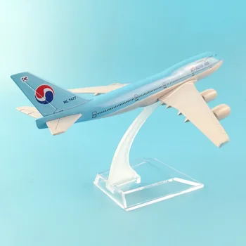 16 cm Zliatiny Kovov Lietadlo Model Korean Air 747 Airlines Lietadiel Airbus Boeing747 Dýchacích ciest Rovine Model W Stand Darček, doprava zdarma