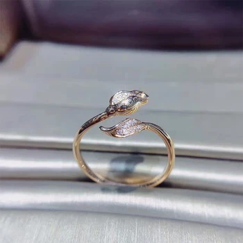 ANI 18K ružové Zlato (AU750) Ženy, Svadobný Prsteň Certifikované som/SI 0.042 ct Reálne Diamantový Prsteň Elegantné Rose Tvar Zapojenie Šperky